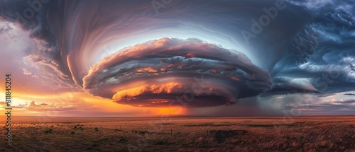 Superzelle / Gewitterfront über Feldern, Wetterfotografie  photo