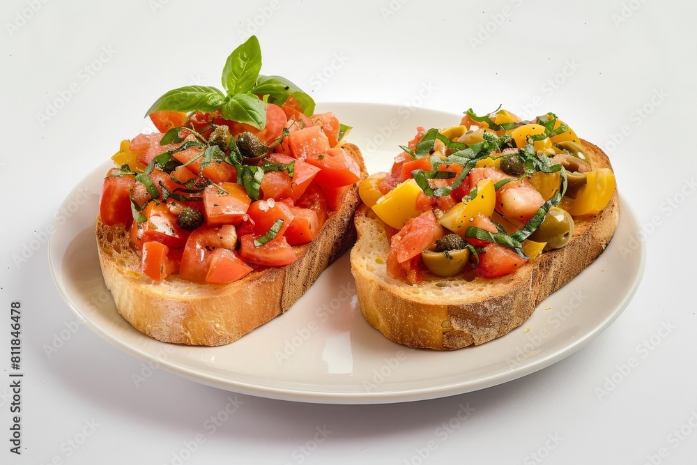 Two Distinct Tomato Basil Bruschettas Two Distinct Tomato Basil Bruschettas