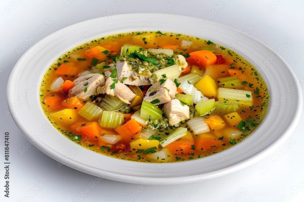 Delicious Chicken Minestrone Soup with Vibrant Colors and Parmesan Delicious Chicken Minestrone Soup with Vibrant Colors and Parmesan
