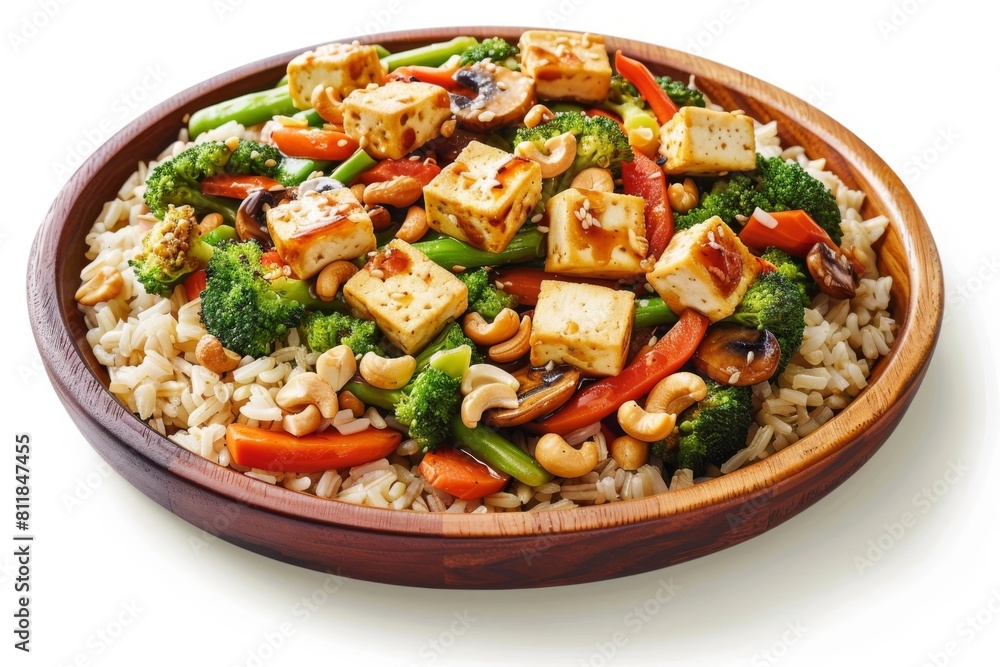 Satisfying Tofu and Vegetable Stir-Fry with Brown Rice and Crisp Broccoli Satisfying Tofu and Vegetable Stir-Fry with Brown Rice and Crisp Broccoli