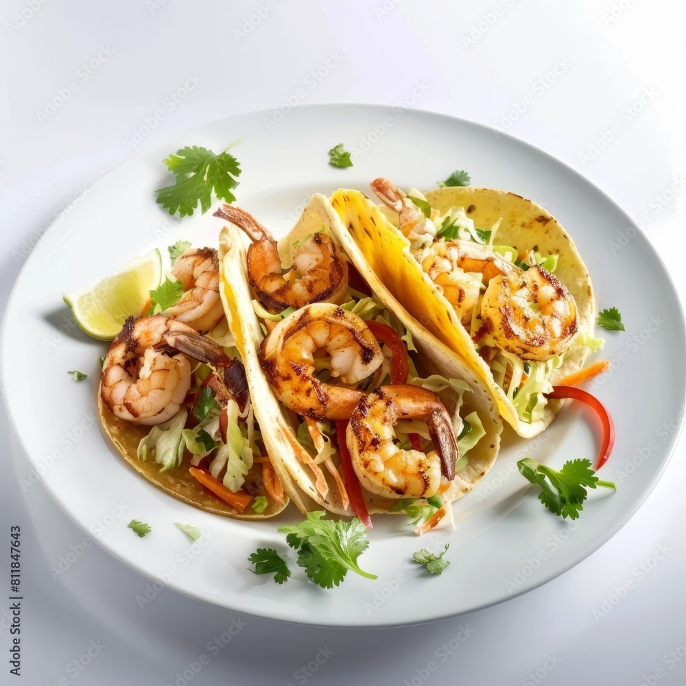 Crispy Shrimp Tacos with Spicy Chipotle Coleslaw and Lime Crispy Shrimp Tacos with Spicy Chipotle Coleslaw and Lime