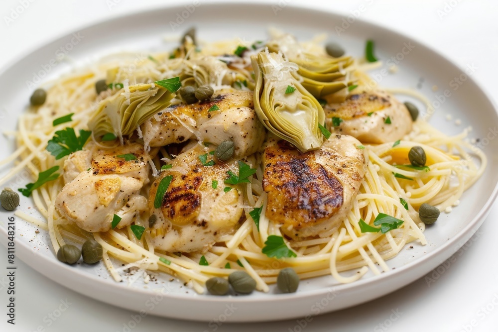 Chicken Scaloppini with Artichokes and Capers in Butter