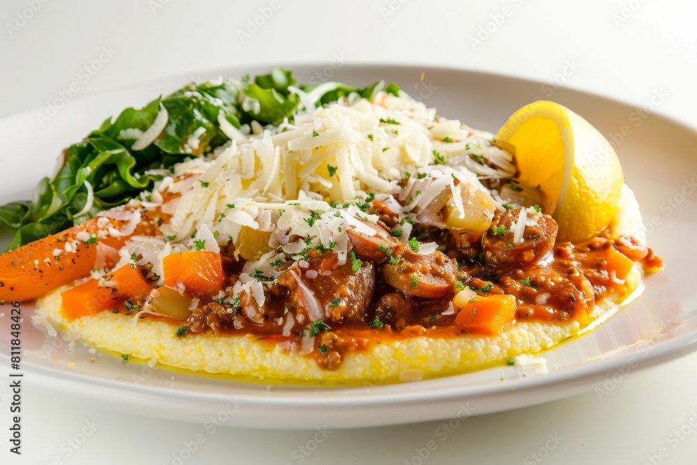 Rustic Tomato Ragu with Creamy Polenta and Italian Cheese Rustic Tomato Ragu with Creamy Polenta and Italian Cheese