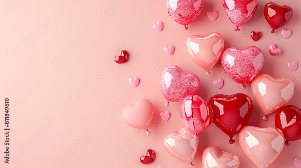 Soaring Hearts: Pink and Red Balloon Romance Soaring Hearts: Pink and Red Balloon Romance
