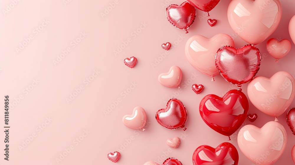 Soaring Hearts: Pink and Red Balloon Romance Soaring Hearts: Pink and Red Balloon Romance