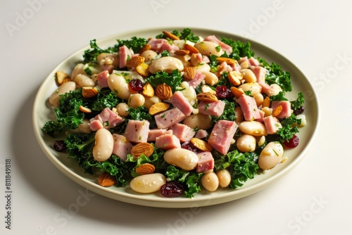 Irresistible Ham, White Bean, and Kale Salad with Manchego Cheese