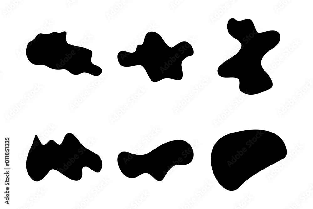 Abstract Blobs liquid and fluid shape pictogram symbol visual illustration Set Abstract Blobs liquid and fluid shape pictogram symbol visual illustration Set
