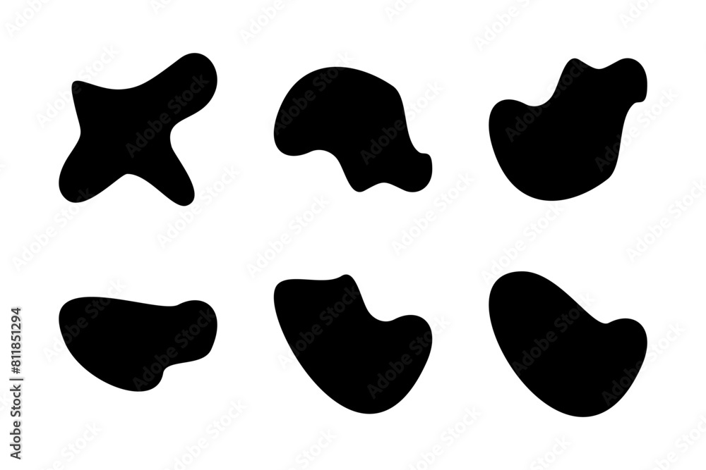 Abstract Blobs liquid and fluid shape pictogram symbol visual illustration Set Abstract Blobs liquid and fluid shape pictogram symbol visual illustration Set