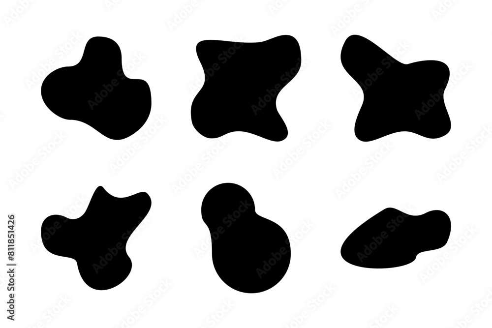 Abstract Blobs liquid and fluid shape pictogram symbol visual illustration Set Abstract Blobs liquid and fluid shape pictogram symbol visual illustration Set