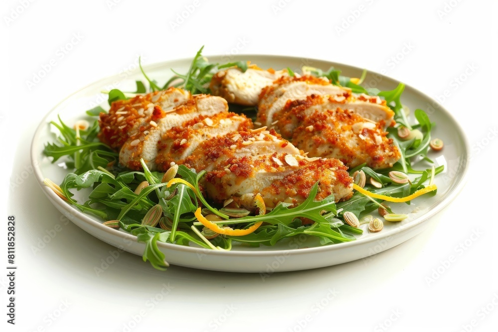 Satisfying Almond Orange Crusted Chicken and Fennel Arugula Salad Satisfying Almond Orange Crusted Chicken and Fennel Arugula Salad