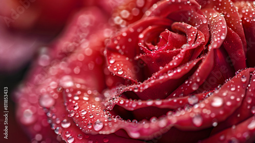 Beautiful rose flower with water drops closeup