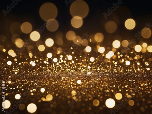 Lustrous Gold Sheen, Abstract Background with Gold Foil Texture and Glittering Particles