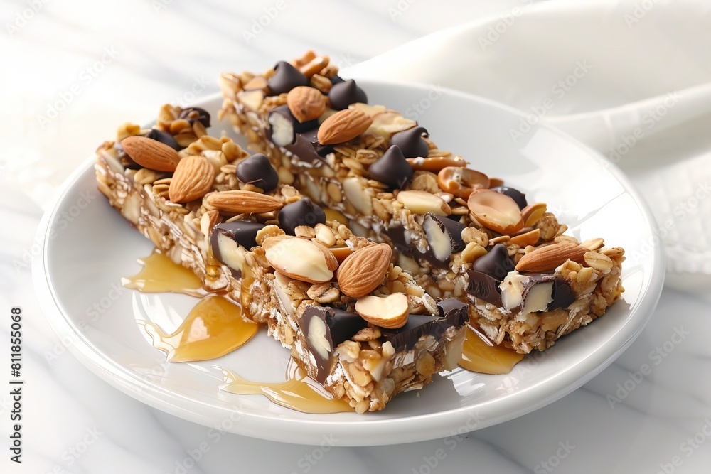 Gourmet Almond and Chocolate Granola Bars with Pretzel Topping Gourmet Almond and Chocolate Granola Bars with Pretzel Topping