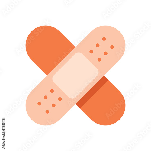 Medical bandage plaster, first aid kit 
icon. Health care concept flat vector illustration isolated on white background.