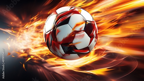 A football spinning, with a sense of speed and motion