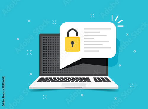 Laptop with account login icon in flat style. Password form page vector illustration on isolated background. User authorization sign business concept.