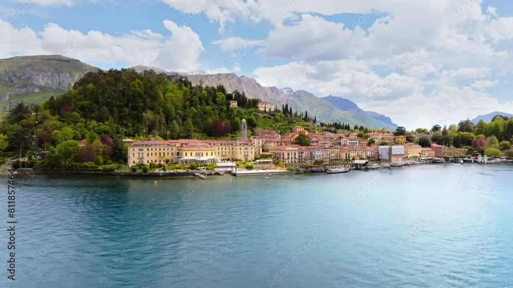 Aerial view of the village Bellagio near Lake Como, Italy Aerial view of the village Bellagio near Lake Como, Italy