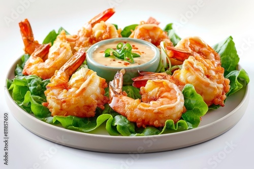 Exquisite Spicy Shrimp Appetizer with Scallion Garnish