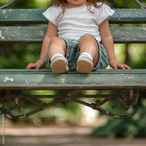 Small Child in Playful Moments, Candid Leg Positions, Soft Focus and Natural Lighting