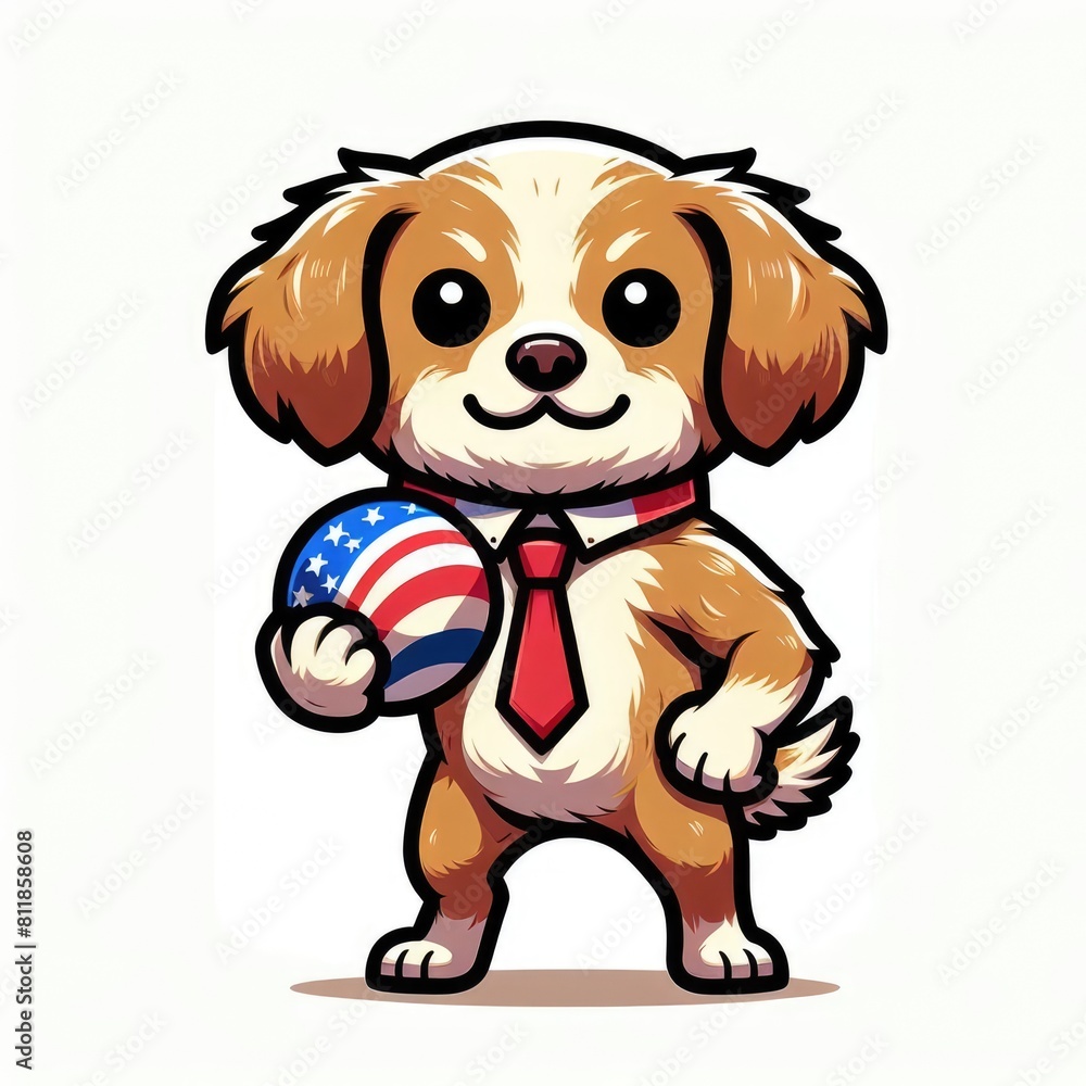 dog design holding a ball art attractive used for printing illustrator.