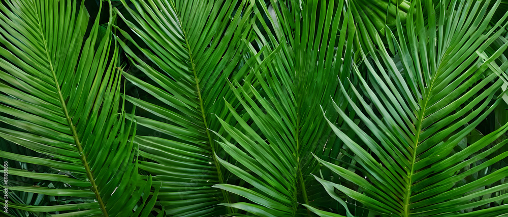 Summer tropical leaves. Abstract green tropical palm leaves texture, nature background. Palm tree leaves floral banner. Summer tropical leaves. Abstract green tropical palm leaves texture, nature background. Palm tree leaves floral banner.