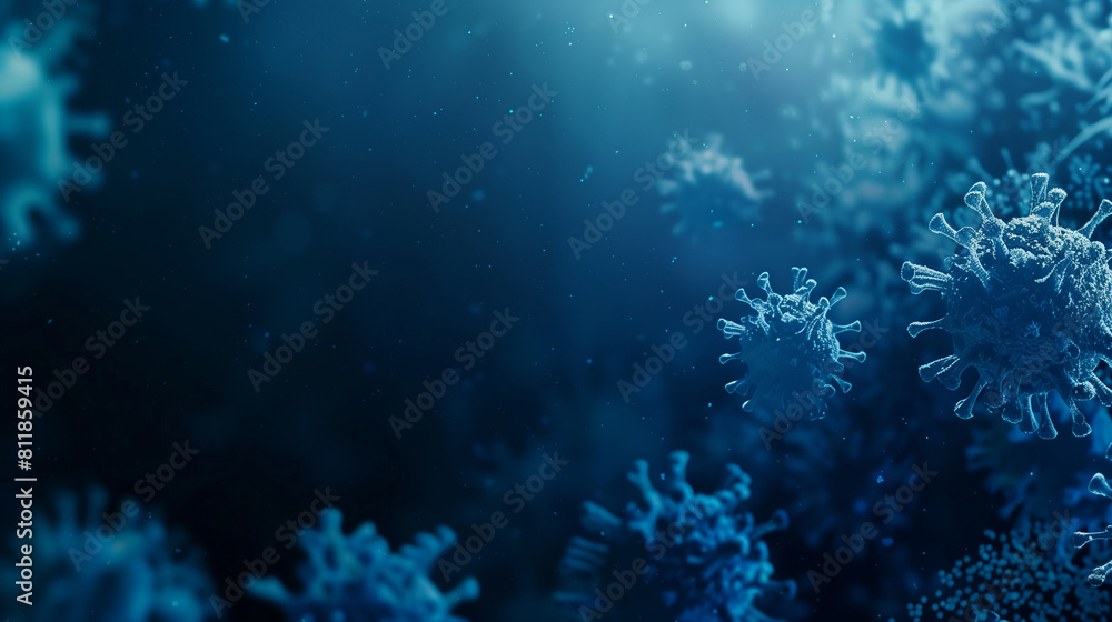 Obraz premium Virus abstract background. viral infection causing chronic disease. Hepatitis viruses, influenza virus H1N1, Flu