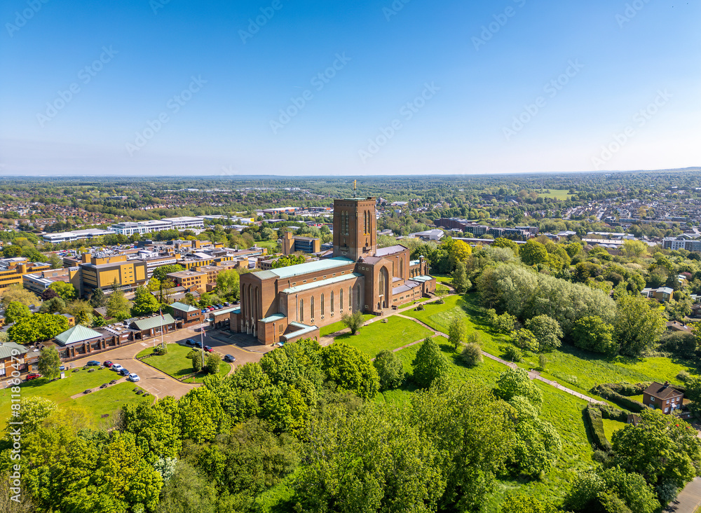 The Cathedral Church of the Holy Spirit, Guildford, commonly known as Guildford Cathedral, is the Anglican cathedral in Guildford, Surrey, England. The Cathedral Church of the Holy Spirit, Guildford, commonly known as Guildford Cathedral, is the Anglican cathedral in Guildford, Surrey, England.