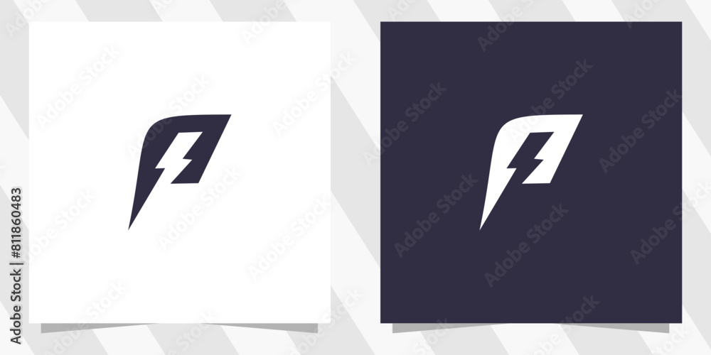 letter p with power electric logo design letter p with power electric logo design