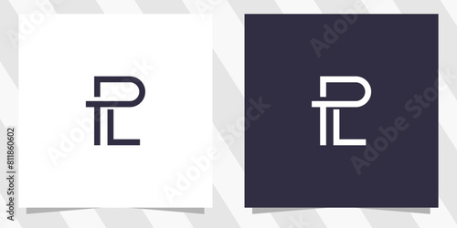 letter pl lp logo design vector