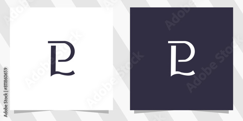 letter pl lp logo design vector