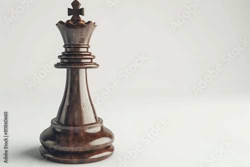 A stunning close-up of a single chess queen piece set against a bright, vibrant background, exuding elegance and power.