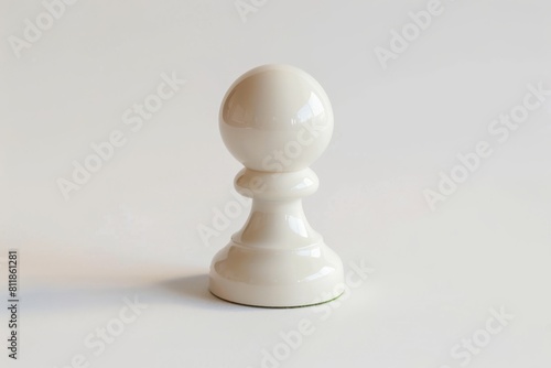 A close-up view of a white pawn piece, standing proudly on a vibrant and luminous background. An exquisite illustration capturing the essence of strategy and power.