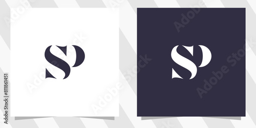 letter sp ps logo design vector