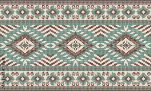 American tribal ethnic native pattern.Traditional Navajo,Aztec,Apache,Southwest and Mexican style fabric pattern.Abstract vector motifs pattern.For fabric,clothing,blanket,carpet,woven,wrap,decoration