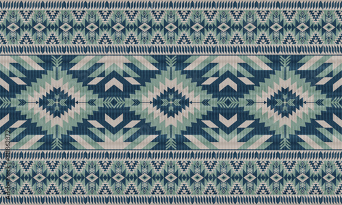 American tribal ethnic native pattern.Traditional Navajo,Aztec,Apache,Southwest and Mexican style fabric pattern.Abstract vector motifs pattern.For fabric,clothing,blanket,carpet,woven,wrap,decoration