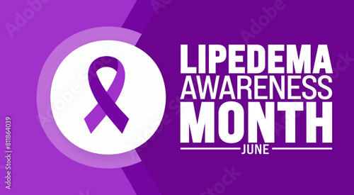 June is Lipedema Awareness Month background template. Holiday concept. use to background, banner, placard, card, and poster design template with text inscription and standard color. vector