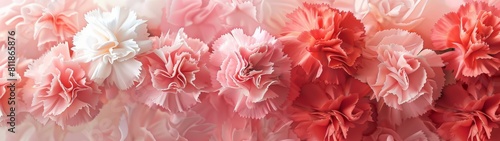 With Carnation Blooms wallpaper, ruffled petals in pink, red, and white depict blooms symbolizing love and admiration. Their enduring beauty is timeless and classic.