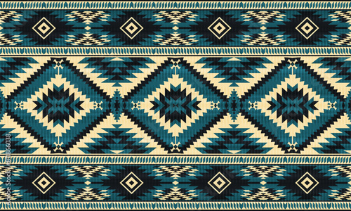 American tribal ethnic native pattern.Traditional Navajo,Aztec,Apache,Southwest and Mexican style fabric pattern.Abstract vector motifs pattern.For fabric,clothing,blanket,carpet,woven,wrap,decoration