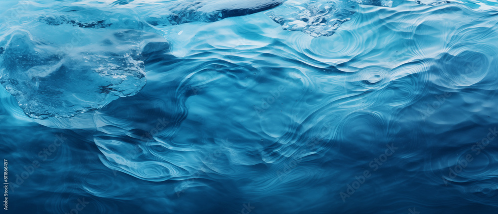 Close-Up Underwater View of Ocean Wave with Bubbles Close-Up Underwater View of Ocean Wave with Bubbles