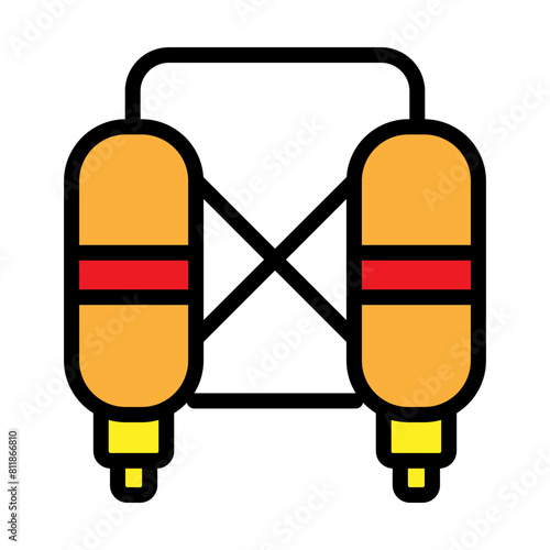 Jetpack Line Filled Icon Design