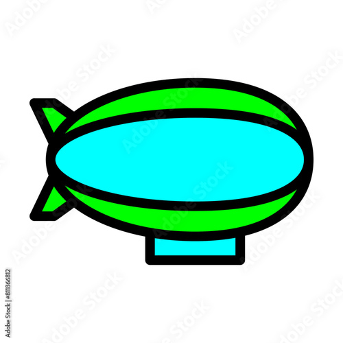 Zeppelin Line Filled Icon Design