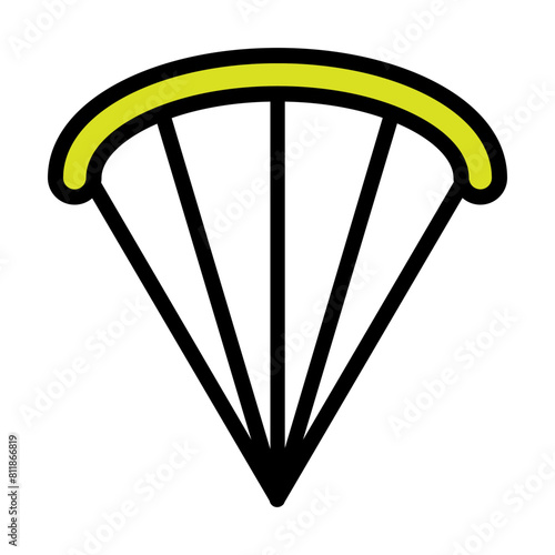 Paraglider Line Filled Icon Design
