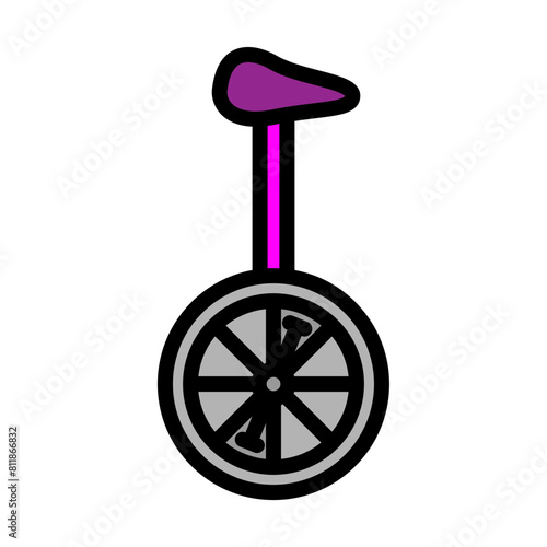 Unicycle Line Filled Icon Design