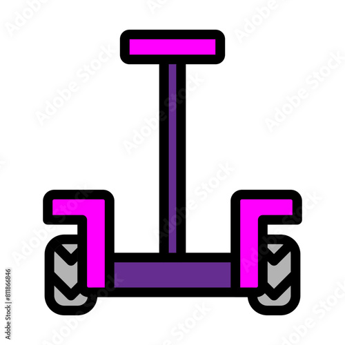Segway Line Filled Icon Design