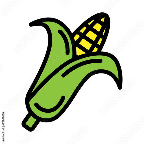 corn Line Filled Icon Design
