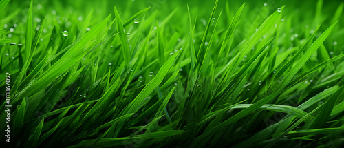 Fresh Green Grass with Morning Dew  Perfect for Desktop Wallpapers