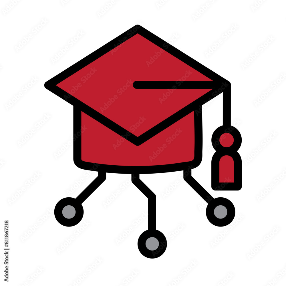 Digital Education Line Filled Icon Design Digital Education Line Filled Icon Design