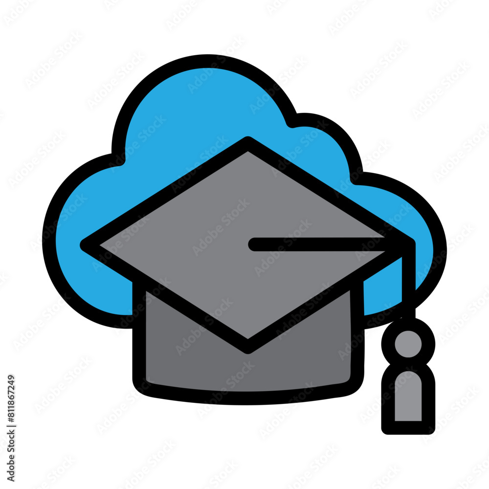 Internet Education Line Filled Icon Design