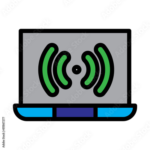Webcast Line Filled Icon Design