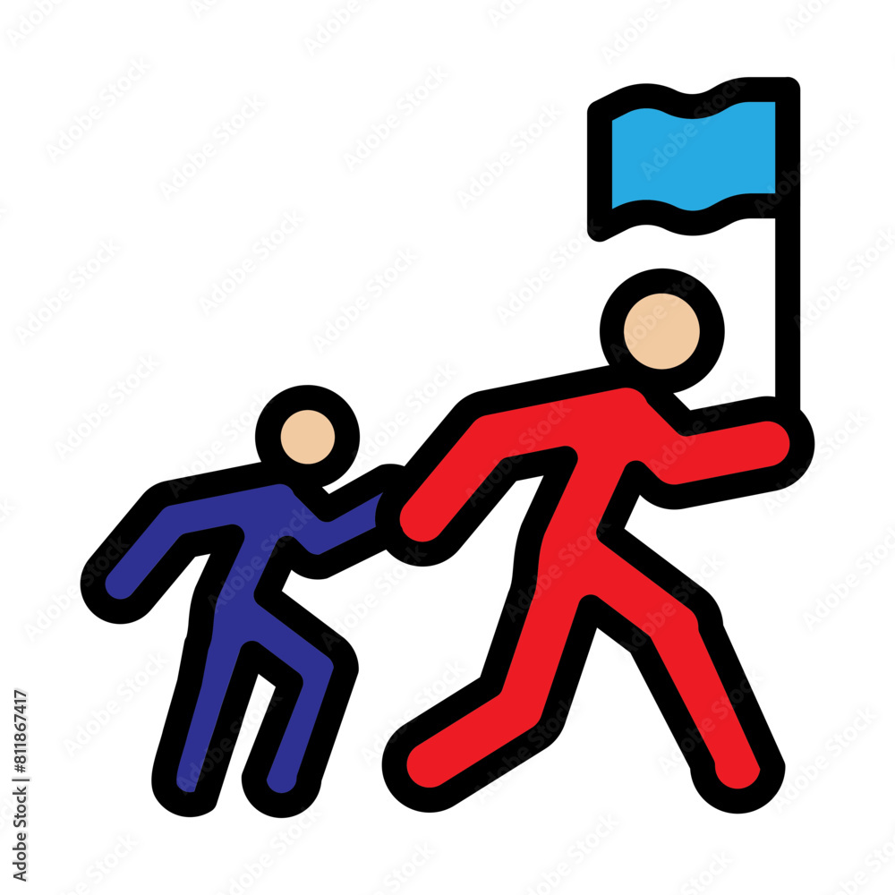 Fototapeta premium Leadership Development Line Filled Icon Design